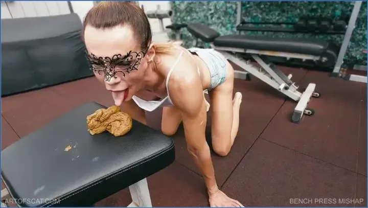Bench Press Mishap with Scat Pervert Girls, Vomit and Smearing - scat porn video at Scaturia.net