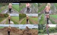 Devil Sophie - Mud Fetz Jeans mess - Heavy mess on the straw hill with devil-sophie (FullHD 1080p / 247.9 MB) - ScatUria