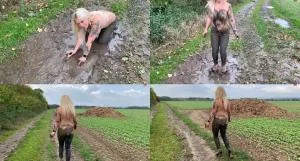 Devil Sophie - Mud Fetz Jeans mess - Heavy mess on the straw hill with devil-sophie (FullHD 1080p / 247.9 MB)  2025