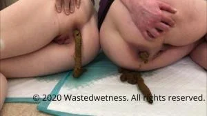 Wastedwetness - Back To Back Shit Lesbian Scat Wife (FullHD 1080p / Dirty Anal, Toilet)