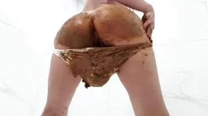 Smeared ruined panties (FullHD 1080p / Poop, Solo)